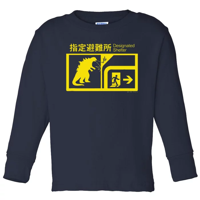 Monsterverse In Case Of Godzill.A Attack Toddler Long Sleeve Shirt