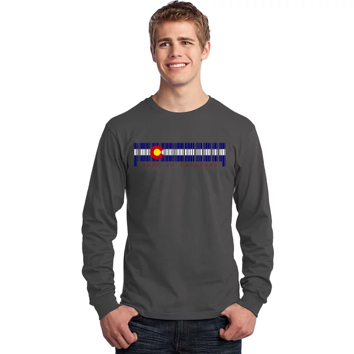 Made In Colorado Barcode Flag Long Sleeve Shirt