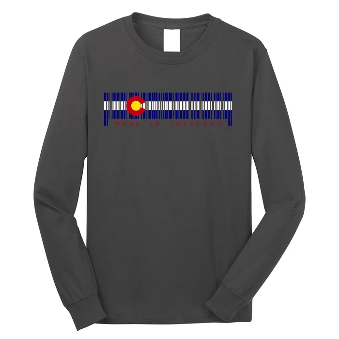 Made In Colorado Barcode Flag Long Sleeve Shirt