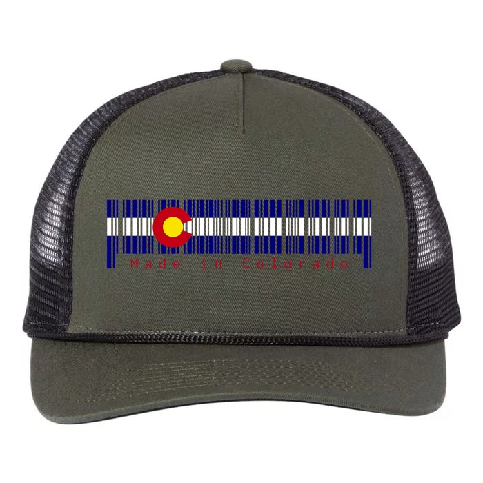 Made In Colorado Barcode Flag Retro Rope Trucker Hat Cap