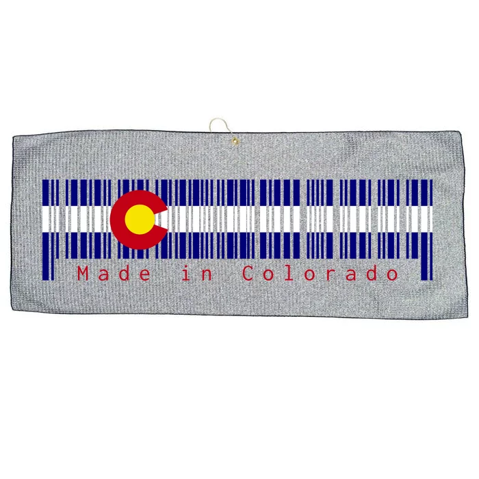 Made In Colorado Barcode Flag Large Microfiber Waffle Golf Towel