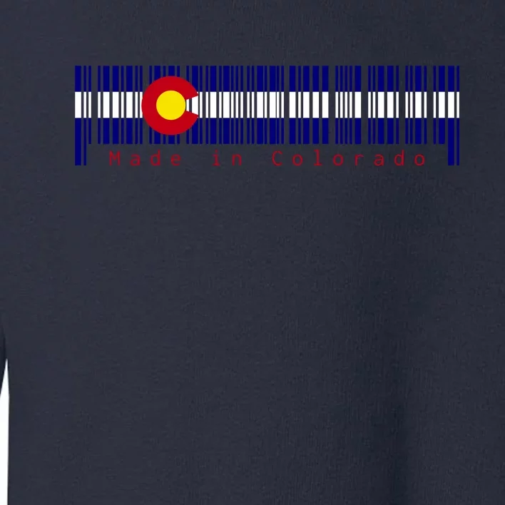 Made In Colorado Barcode Flag Toddler Sweatshirt