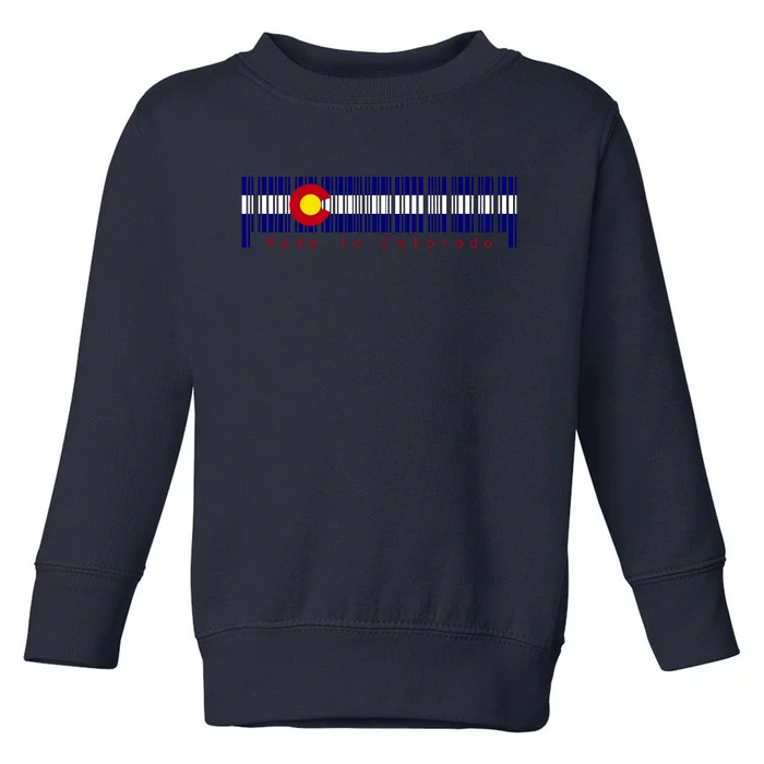 Made In Colorado Barcode Flag Toddler Sweatshirt