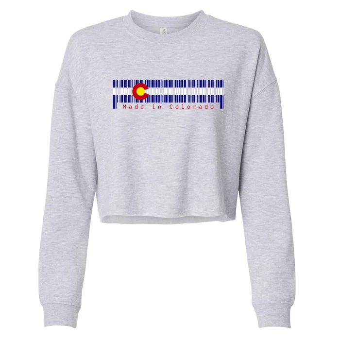 Made In Colorado Barcode Flag Cropped Pullover Crew