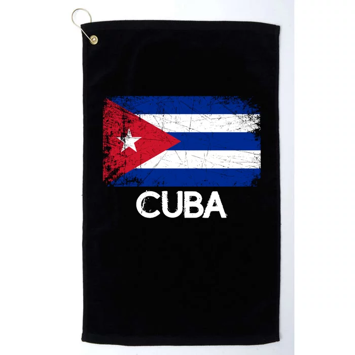 Made In Cuba Flag Vintage Platinum Collection Golf Towel