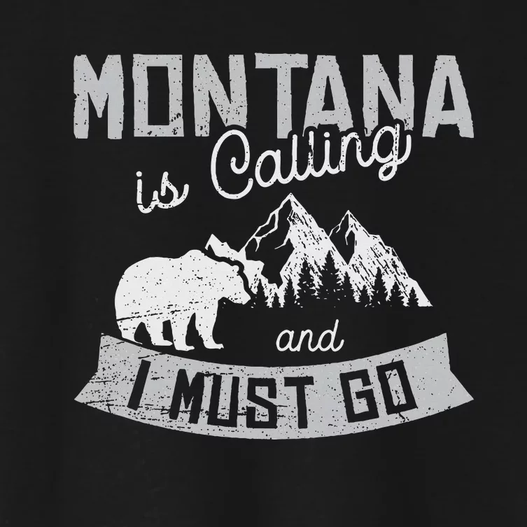 Montana Is Calling Big Sky Grizzly Wilderness Adventure Women's Crop Top Tee