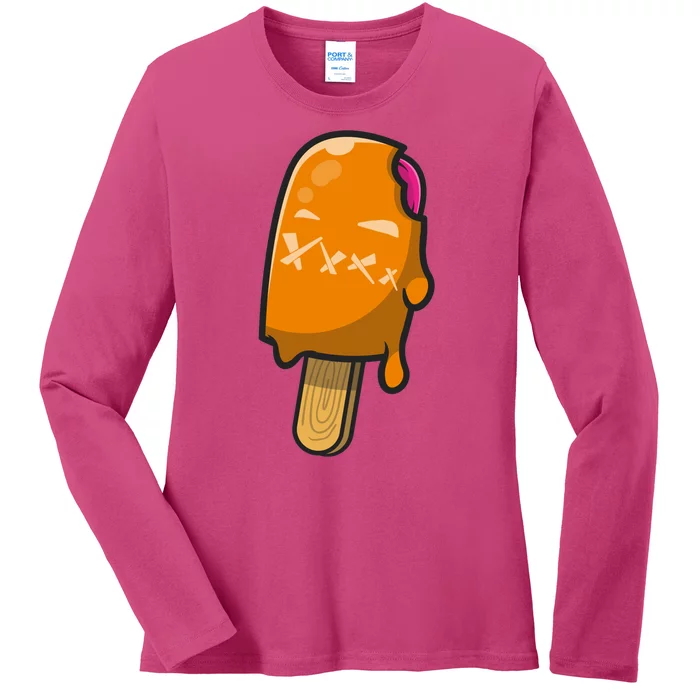 Mean Ice Cream Monster Ladies Long Sleeve Shirt