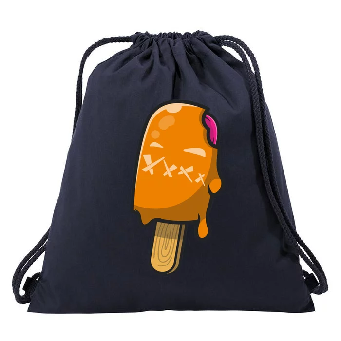 Mean Ice Cream Monster Drawstring Bag