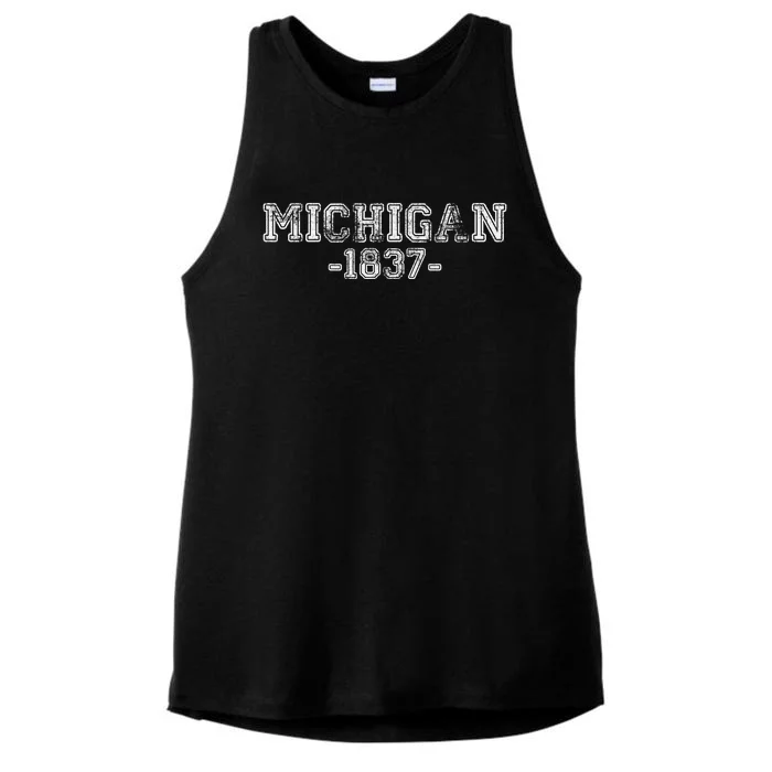 Michigan 1837 Retro Ladies Tri-Blend Wicking Tank