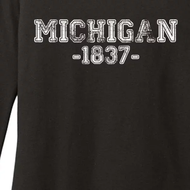 Michigan 1837 Retro Womens CVC Long Sleeve Shirt