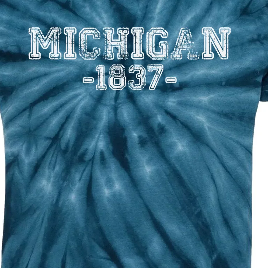 Michigan 1837 Retro Kids Tie-Dye T-Shirt