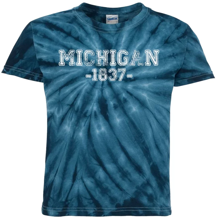 Michigan 1837 Retro Kids Tie-Dye T-Shirt