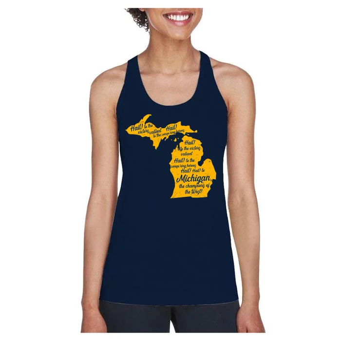 Michigan Fight Song College Sports Fan Women's Racerback Tank