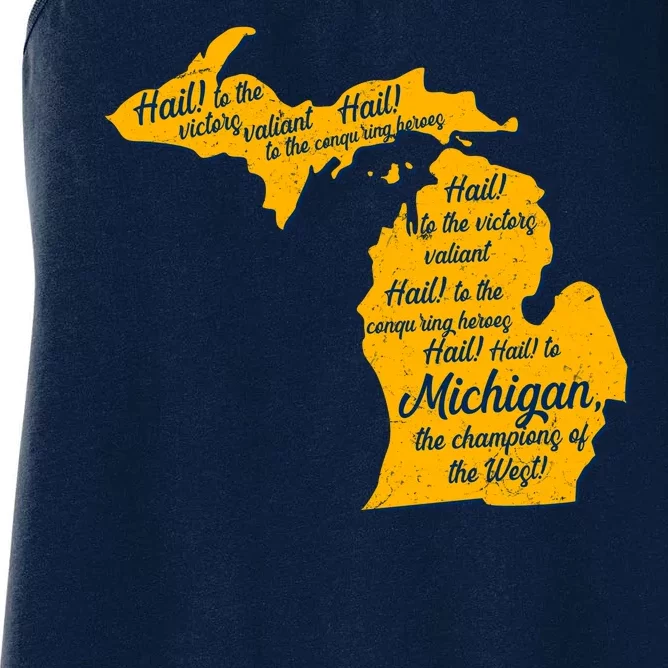 Michigan Fight Song College Sports Fan Women's Racerback Tank