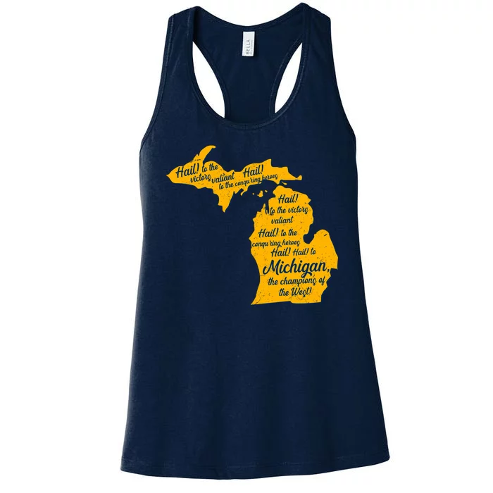 Michigan Fight Song College Sports Fan Women's Racerback Tank