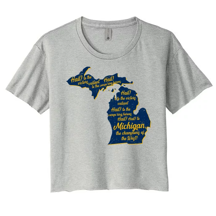 Michigan Fight Song College Sports Fan Women's Crop Top Tee