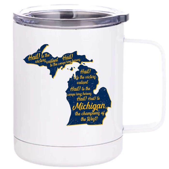 Michigan Fight Song College Sports Fan Front & Back 12oz Stainless Steel Tumbler Cup