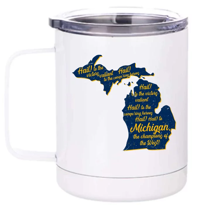 Michigan Fight Song College Sports Fan Front & Back 12oz Stainless Steel Tumbler Cup