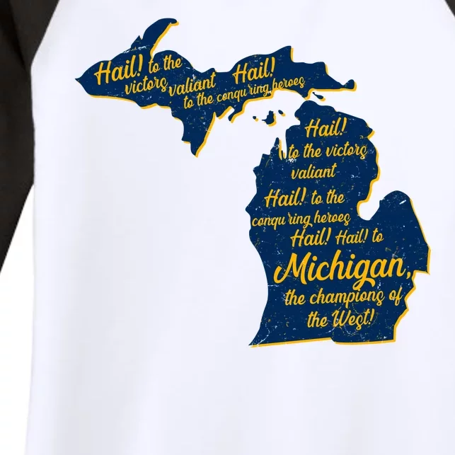 Michigan Fight Song College Sports Fan Women's Tri-Blend 3/4-Sleeve Raglan Shirt