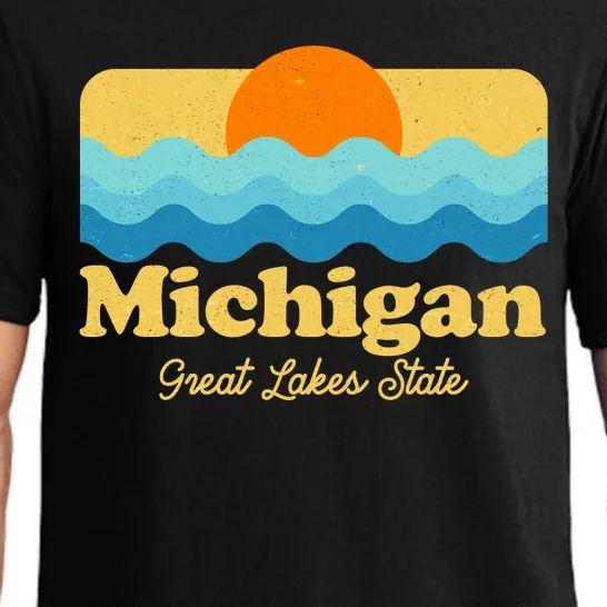 Michigan Great Lakes State Retro Sun Lake Pajama Set