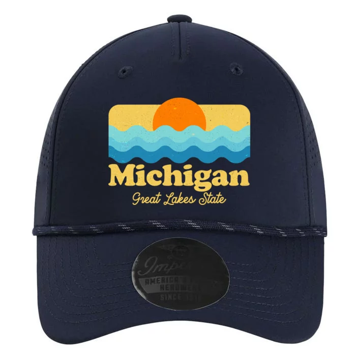 Michigan Great Lakes State Retro Sun Lake Performance The Dyno Cap