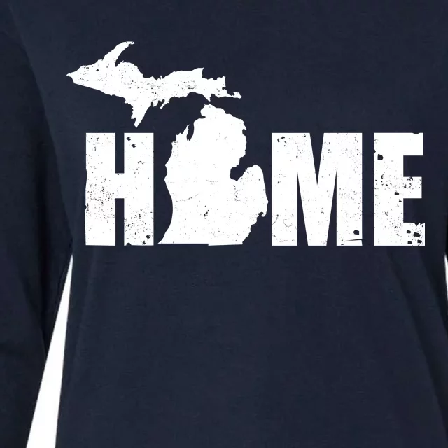 Michigan Home Mitten State Womens Cotton Relaxed Long Sleeve T-Shirt