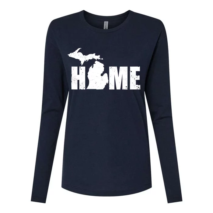 Michigan Home Mitten State Womens Cotton Relaxed Long Sleeve T-Shirt