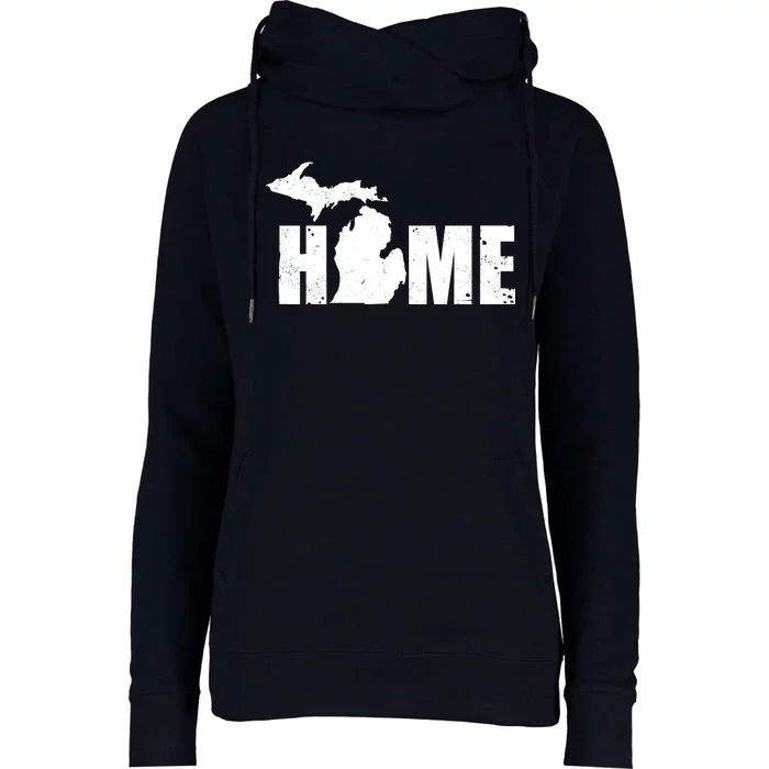 Michigan Home Mitten State Womens Funnel Neck Pullover Hood