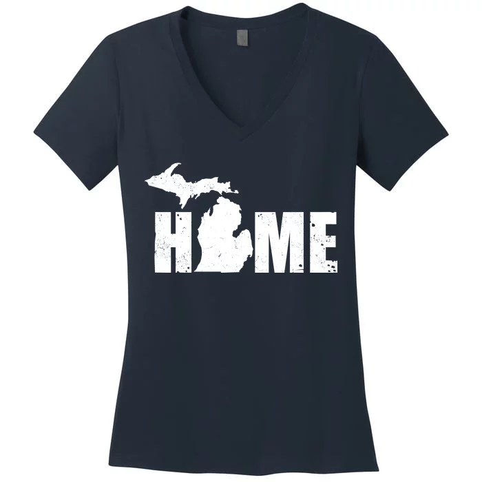 Michigan Home Mitten State Women's V-Neck T-Shirt