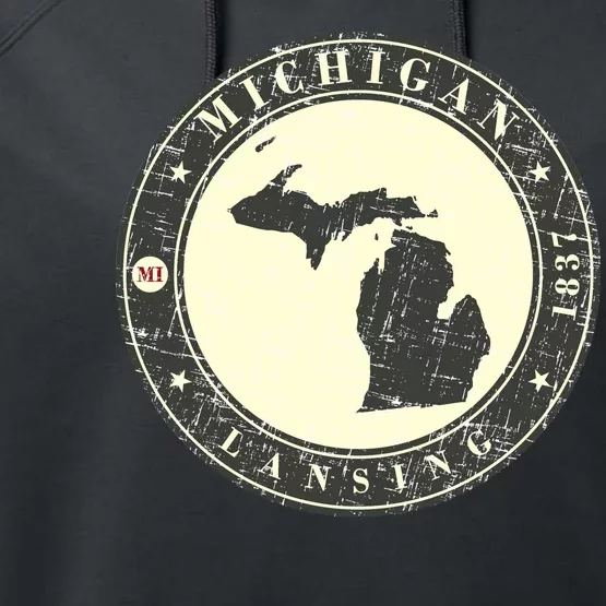 Michigan Lansing Retro Performance Fleece Hoodie