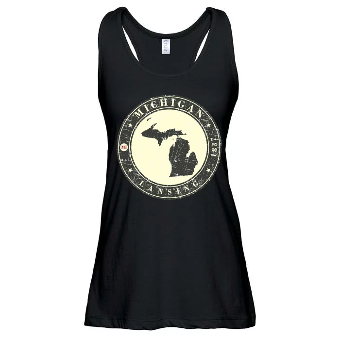 Michigan Lansing Retro Ladies Essential Flowy Tank