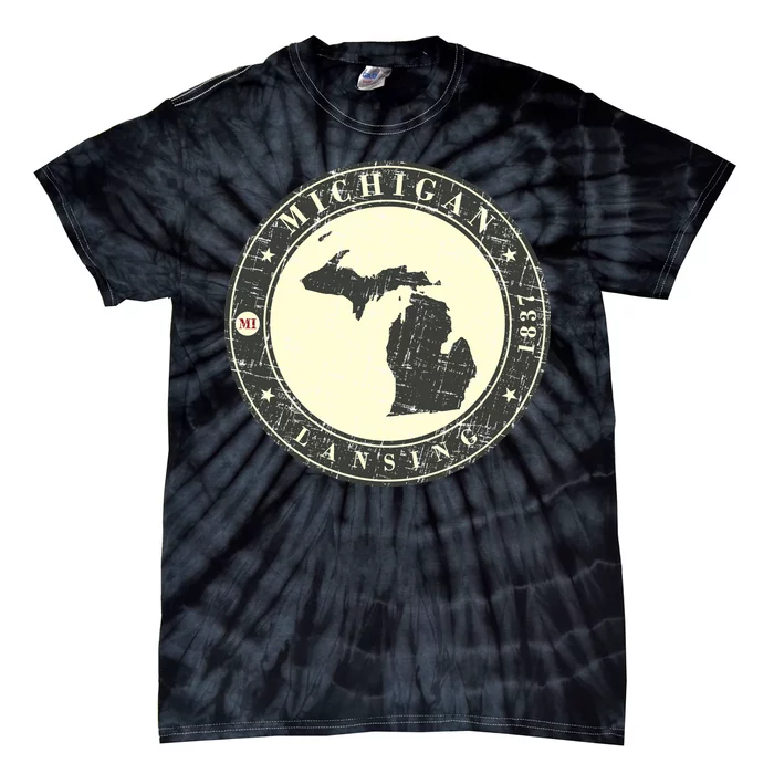 Michigan Lansing Retro Tie-Dye T-Shirt