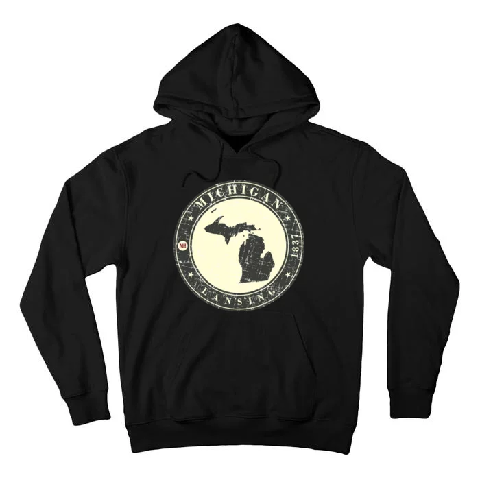 Michigan Lansing Retro Tall Hoodie