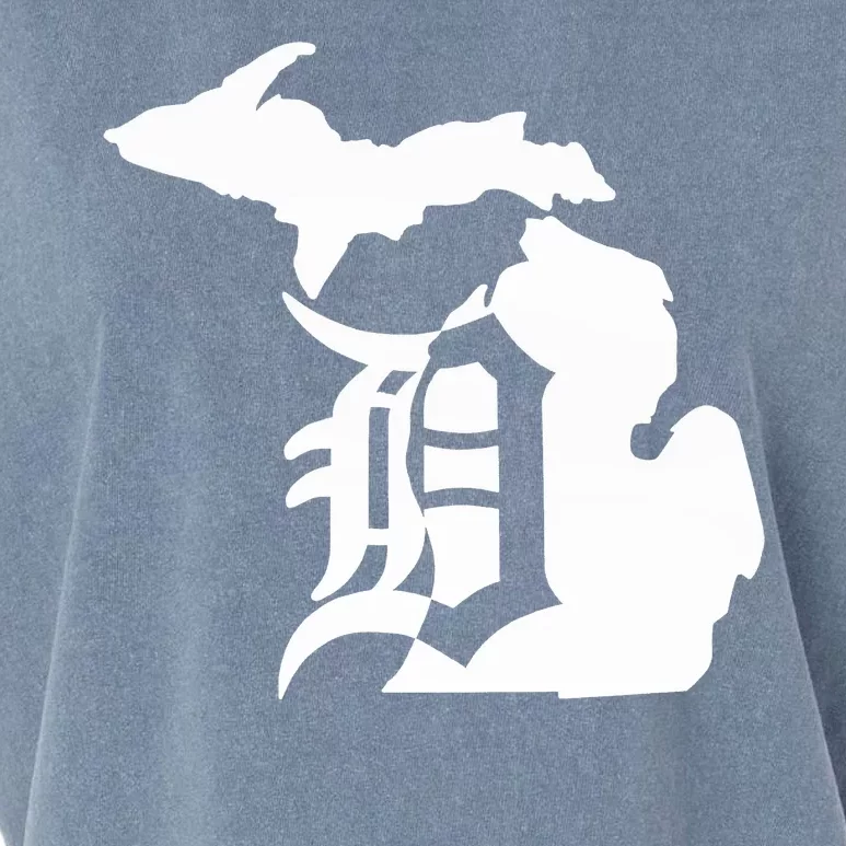 Michigan Mitten Old English D Detroit Garment-Dyed Women's Muscle Tee