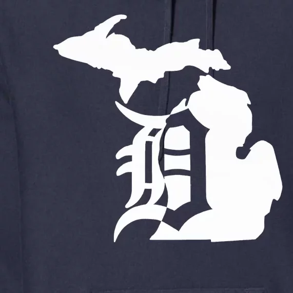 Michigan Mitten Old English D Detroit Premium Hoodie