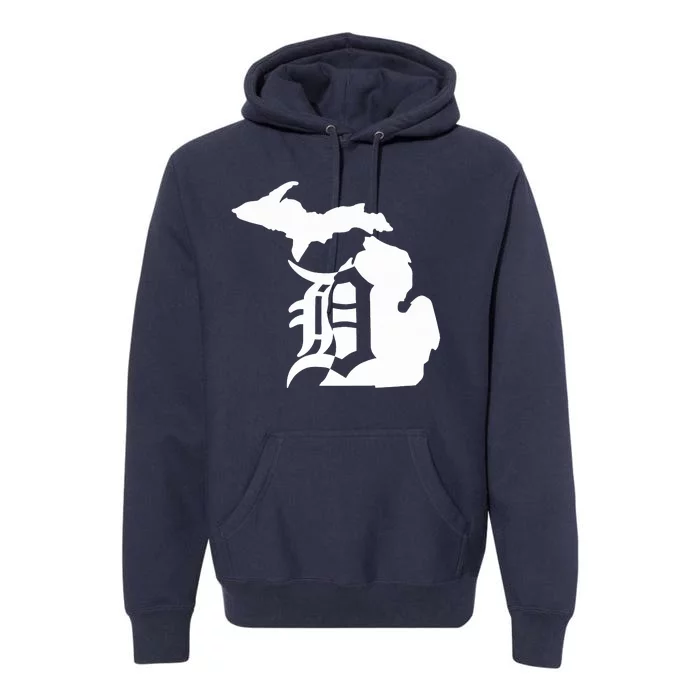 Michigan Mitten Old English D Detroit Premium Hoodie