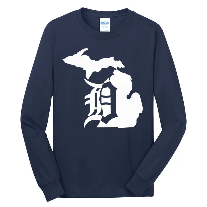 Michigan Mitten Old English D Detroit Tall Long Sleeve T-Shirt