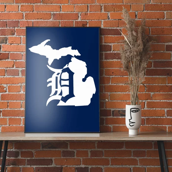 Michigan Mitten Old English D Detroit Poster