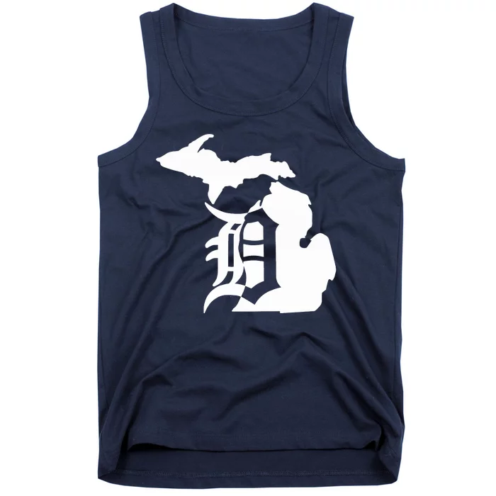 Michigan Mitten Old English D Detroit Tank Top