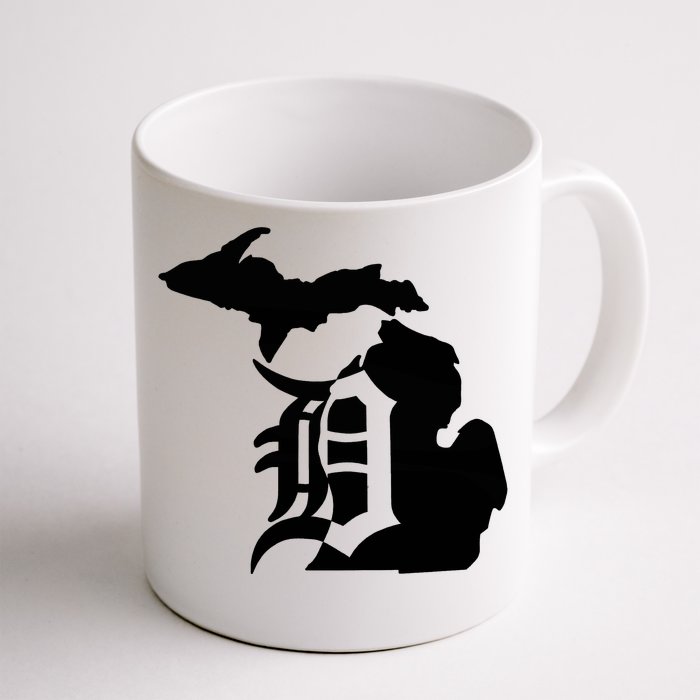 Michigan Mitten Old English D Detroit Front & Back Coffee Mug