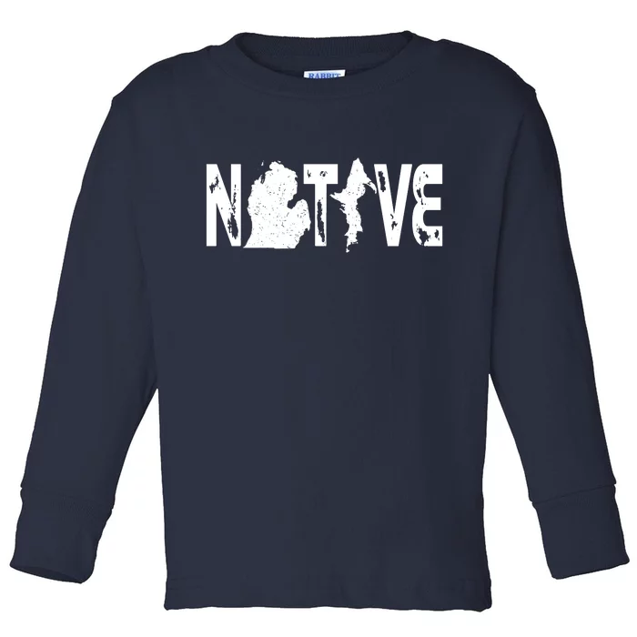 Michigan Native Toddler Long Sleeve Shirt