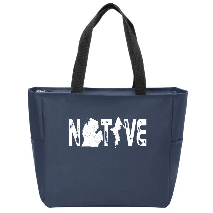 Michigan Native Zip Tote Bag