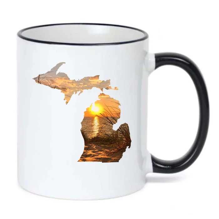 Michigan Sunset Lake Black Color Changing Mug