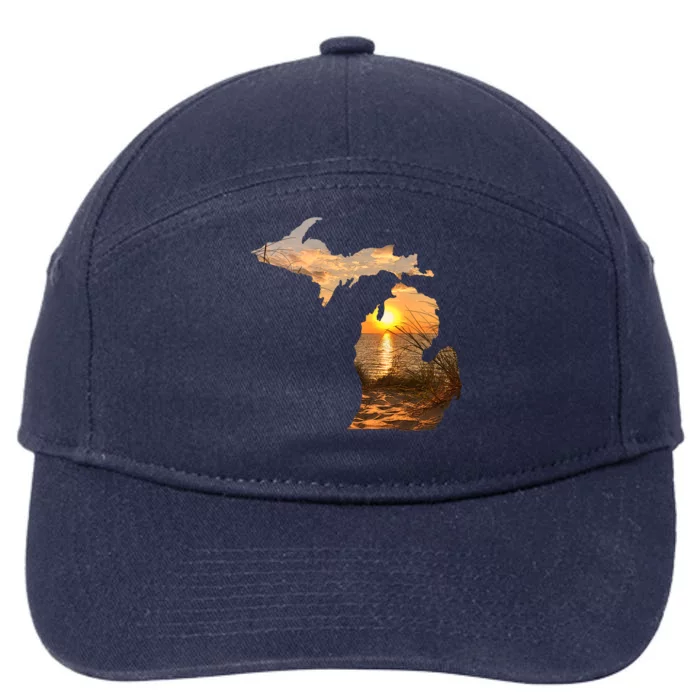 Michigan Sunset Lake 7-Panel Snapback Hat