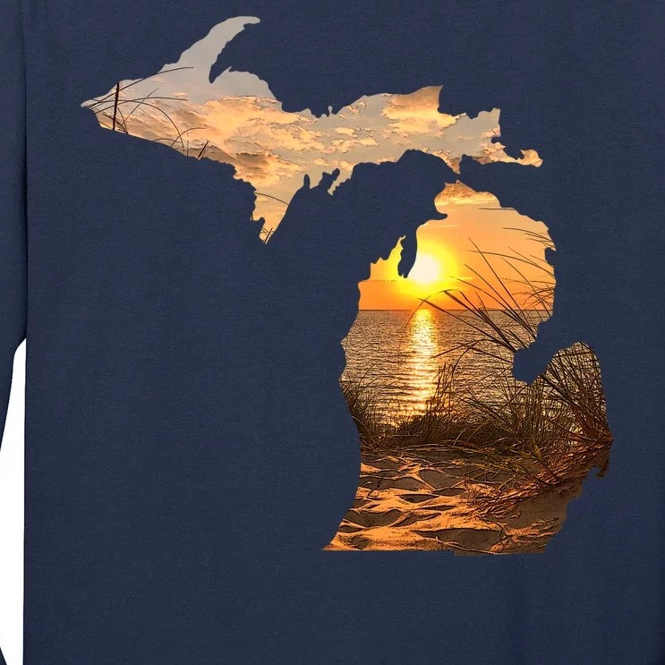 Michigan Sunset Lake Tall Long Sleeve T-Shirt