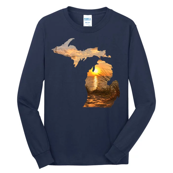 Michigan Sunset Lake Tall Long Sleeve T-Shirt