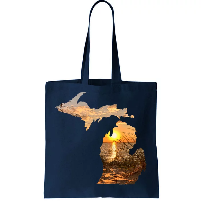 Michigan Sunset Lake Tote Bag