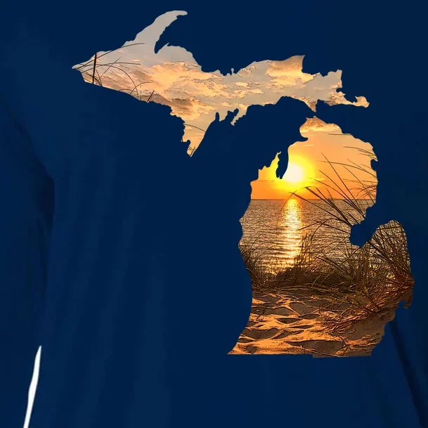 Michigan Sunset Lake Cooling Performance Long Sleeve Crew