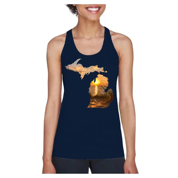 Michigan Sunset Lake Women's Racerback Tank