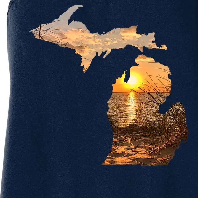 Michigan Sunset Lake Women's Racerback Tank